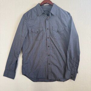 American Eagle Button Down Shirt Men's L Blue Vintage Fit Long Sleeve Snaps